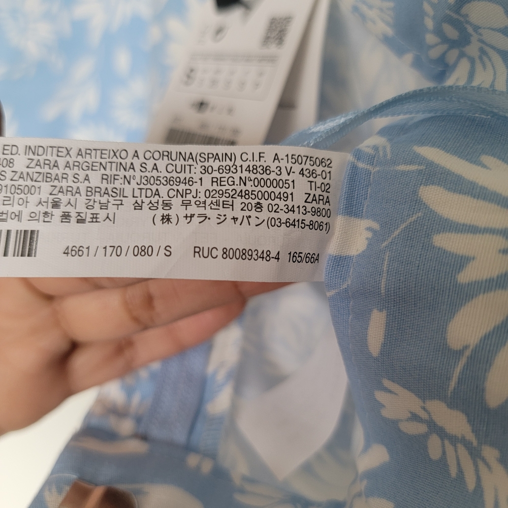 Zara Sky Blue Floral High Waist Shorts - Picture 6 of 10